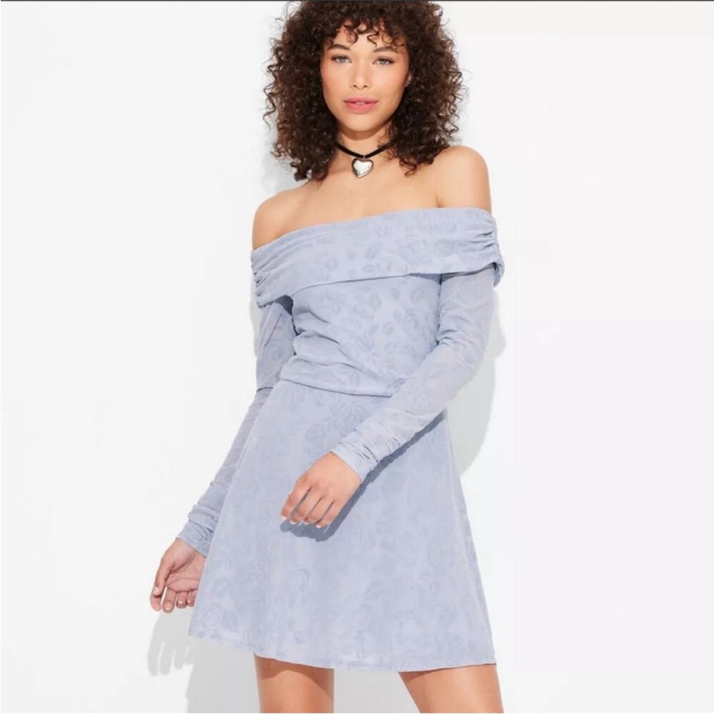 NEW Wild Fable Off-Shoulder Periwinkle Dress Size M
